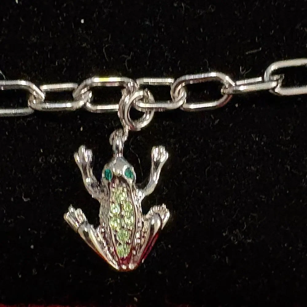 Kenneth Jay Lane Silver Bracelet with Colorful Charms